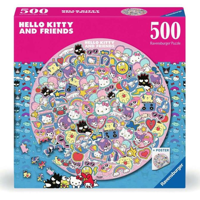 Helly Kitty and Friends Round Jigsaw Puzzle (500 pieces)