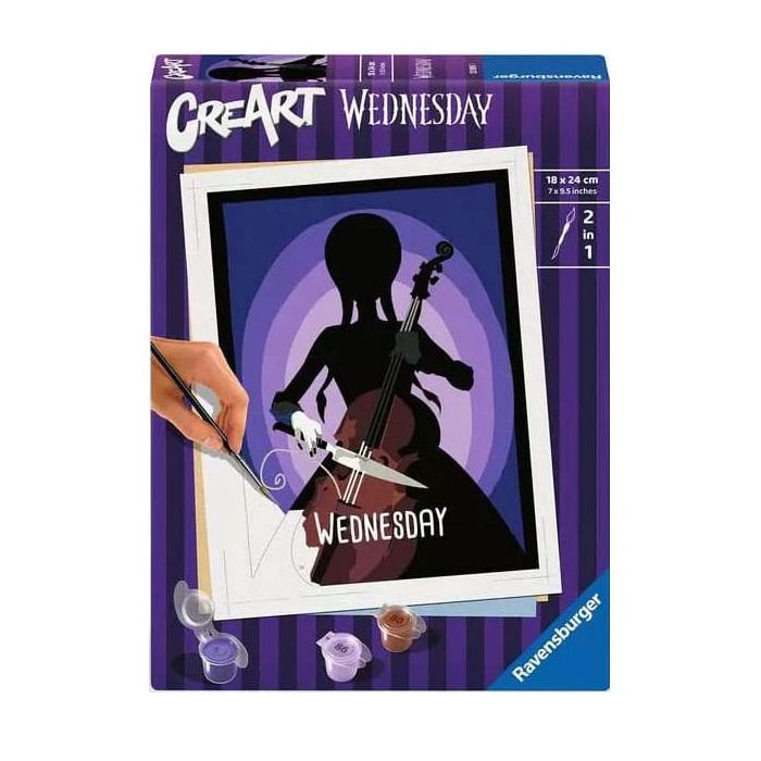 Wednesday CreArt Paint by Numbers Painting Set Wednesday 18 x 24 cm 