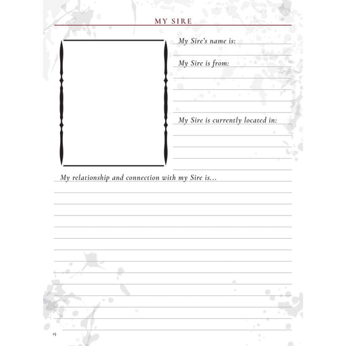 Vampire: The Masquerade 5th Edition RPG Journal Expanded Character Sheet Journal *Englische Version*