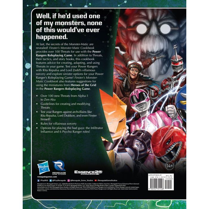 Power Rangers RPG book Finster's Monster-Matic Cookbook Sourcebook *Englische Version*