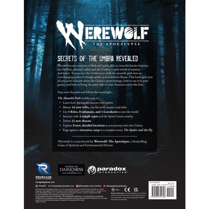 Werewolf: The Apocalypse 5th Edition RPG Sourcebook The Moonlit Path *Englische Version*
