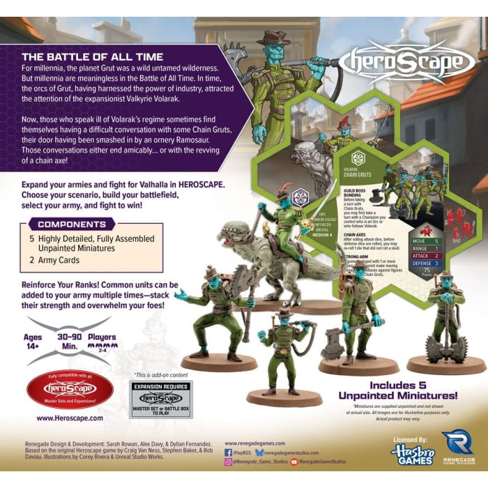 Heroscape Army Expansion Age of Annihilation Chain Gruts & Ramosaur Rider (Common) *English Version*