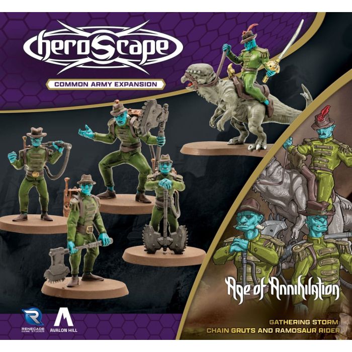 Heroscape Army Expansion Age of Annihilation Chain Gruts & Ramosaur Rider (Common) *English Version*