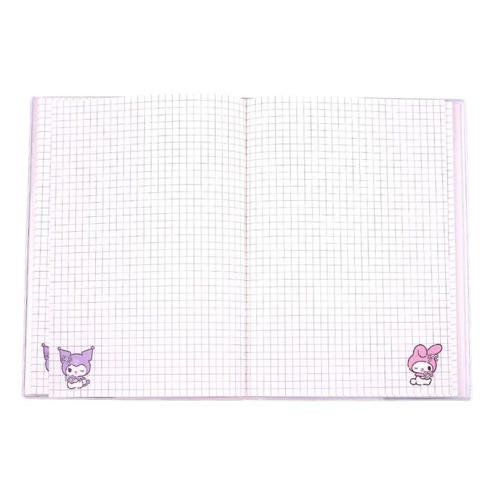 Sanrio Notebook Kuromi & My Melody Pastel Flower Holographic Checkered
