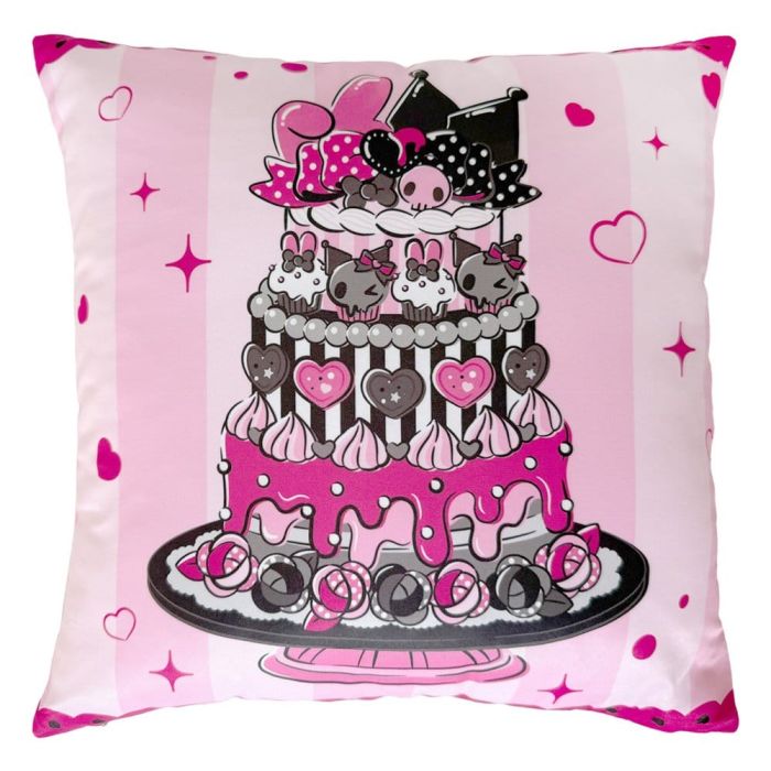 Sanrio Pink Black Party Series Pillow Kuromi & My Melody 35 x 35 cm 