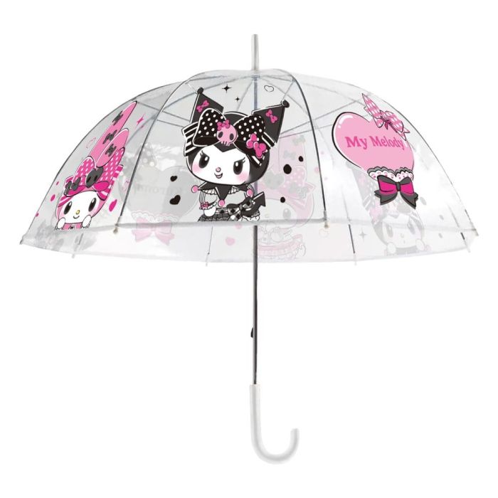 Sanrio Pink Black Party Series Umbrella Kuromi & My Melody Transparent  