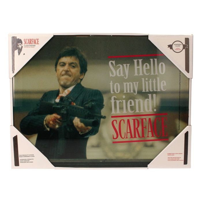 Scarface Glass Poster Say Hello 40 x 30 cm