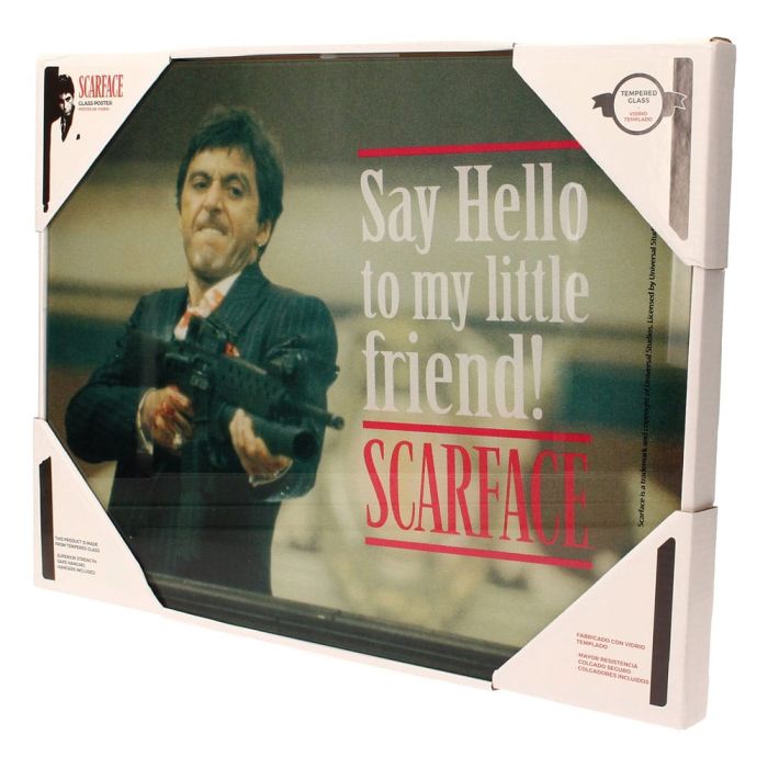 Scarface Glass Poster Say Hello 40 x 30 cm
