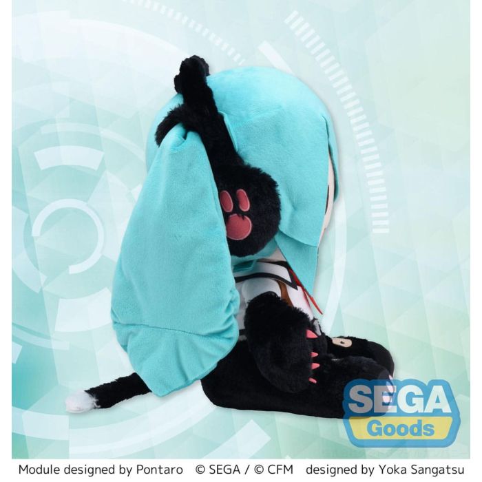 Hatsune Miku Project Diva Arcade Future Tone Fuwa Petit Plush Figure Hatsune Miku Kitty Cat LL 30 cm      