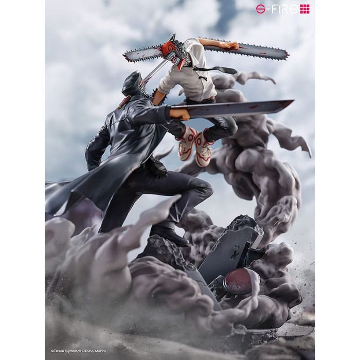 Chainsaw Man Statue Super Situation Figure Chainsaw Man vs. Samurai Sword 26 cm
