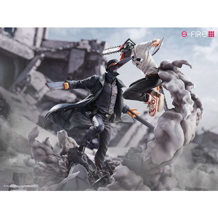 Chainsaw Man Statue Super Situation Figure Chainsaw Man vs. Samurai Sword 26 cm