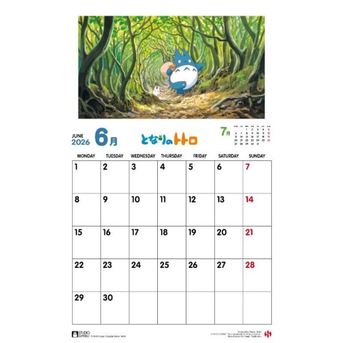 My Neighbor Totoro Calendar 2026 *English Version*