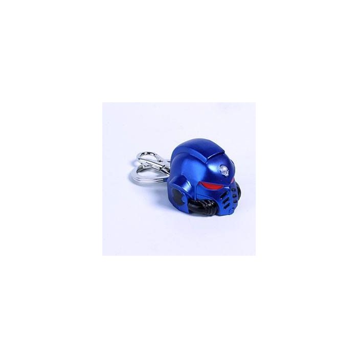 Warhammer 40K Metal Keychain Space Marine Primaris Helmet Ultramarine