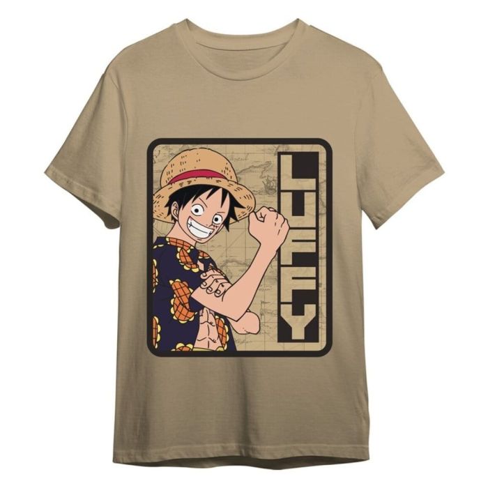 One Piece T-Shirt Monkey D. Luffy Sand Size L