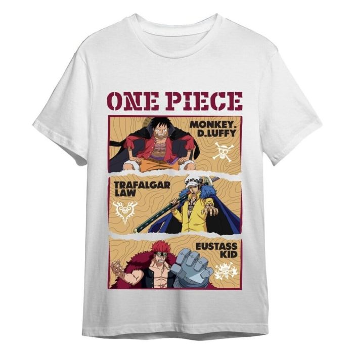 One Piece T-Shirt Monkey D. Ruffy & Trafalgar D. Water Law & Eustass White Size M