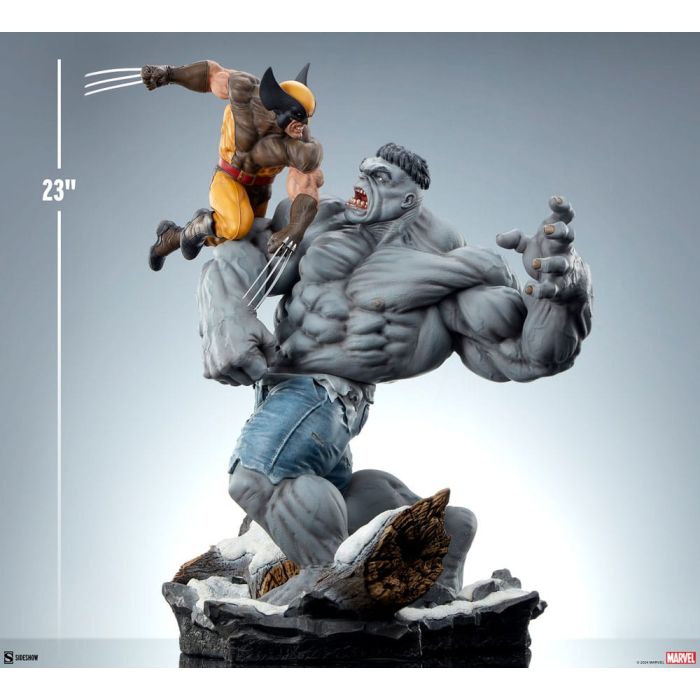 Marvel Statue Grey Hulk vs Wolverine 58 cm