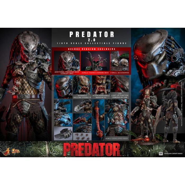 Predator Movie Masterpiece Action Figure 1/6 Predator (2.0) Deluxe Version 34 cm