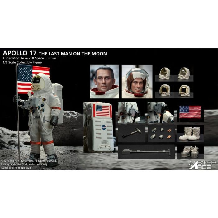 NASA Apollo 17 Action Figure 1/6 The Last Man on the Moon 30 cm