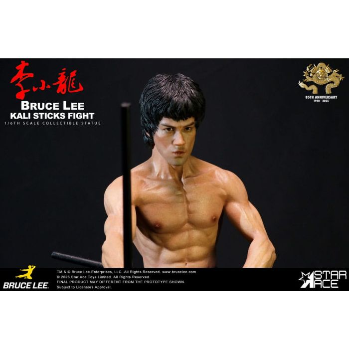 Enter the Dragon Movie Statue 1/6 Bruce Lee Kali Sticks Fight Normal Basement Version 30 cm