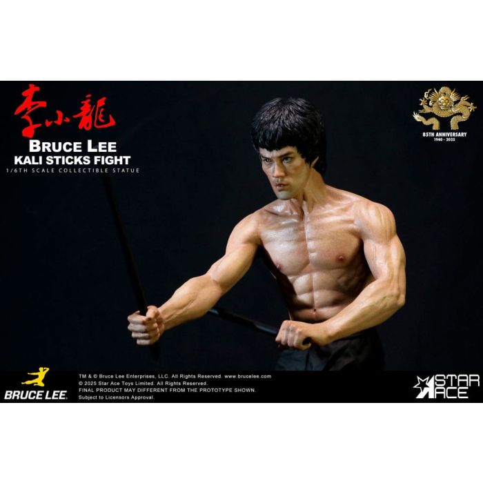 Enter the Dragon Movie Statue 1/6 Bruce Lee Kali Sticks Fight Normal Basement Version 30 cm