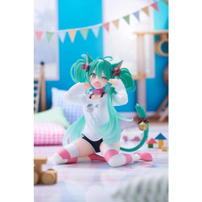 Hatsune Miku PVC Statue Desktop Cute Figure Hatsune Miku Cat Ear T-Shirt Ver. 13 cm
