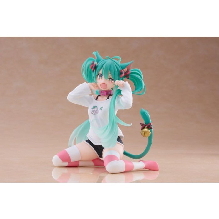 Hatsune Miku PVC Statue Desktop Cute Figure Hatsune Miku Cat Ear T-Shirt Ver. 13 cm