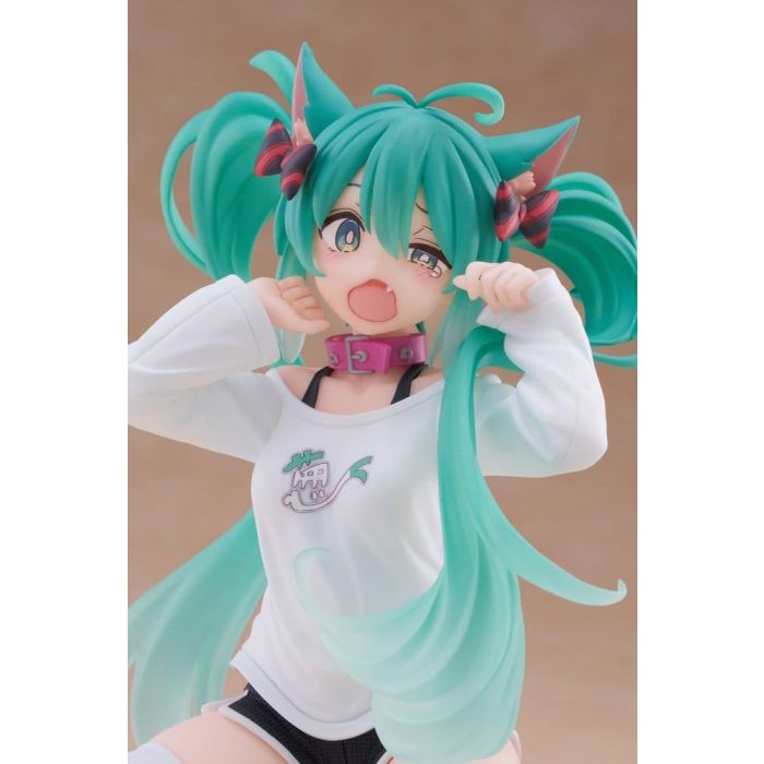 Hatsune Miku PVC Statue Desktop Cute Figure Hatsune Miku Cat Ear T-Shirt Ver. 13 cm