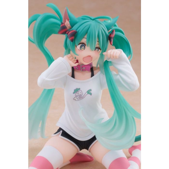 Hatsune Miku PVC Statue Desktop Cute Figure Hatsune Miku Cat Ear T-Shirt Ver. 13 cm