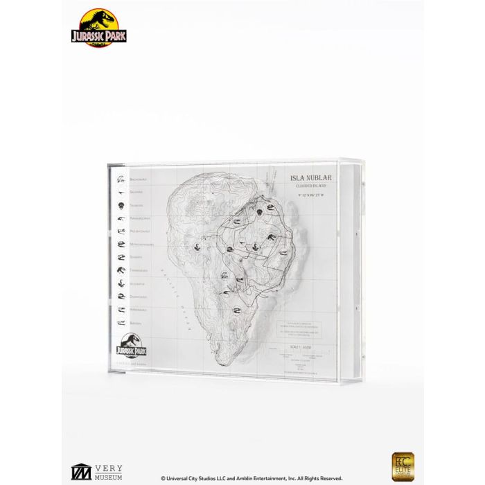 Jurassic Park Topographic Map Isla Nublar 