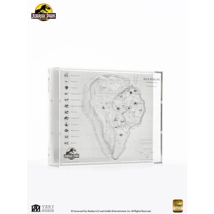 Jurassic Park Topographic Map Isla Nublar 
