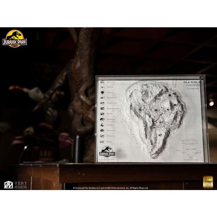 Jurassic Park Topographic Map Isla Nublar 