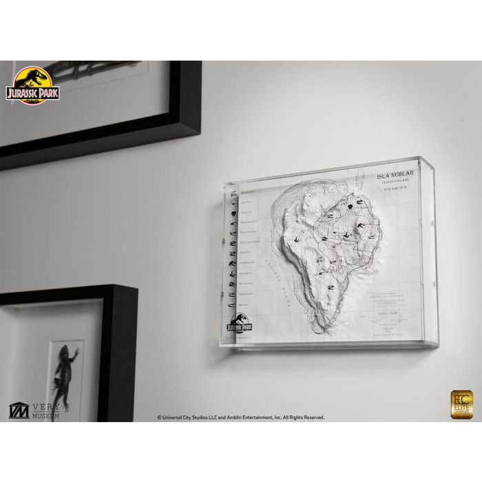 Jurassic Park Topographic Map Isla Nublar 