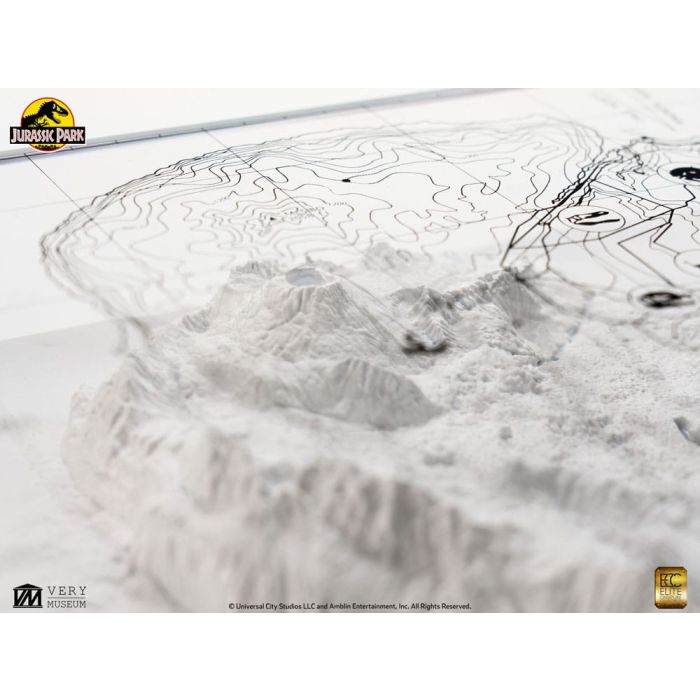 Jurassic Park Topographic Map Isla Nublar 