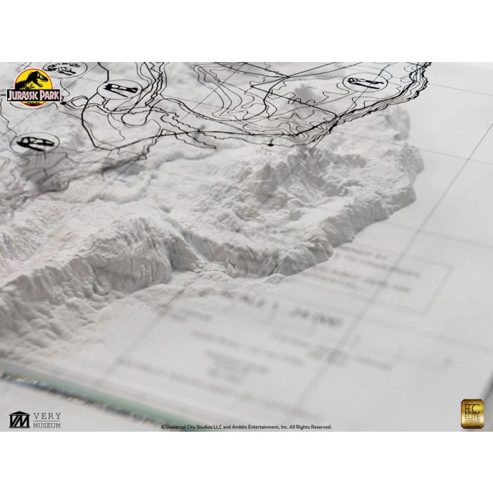 Jurassic Park Topographic Map Isla Nublar 