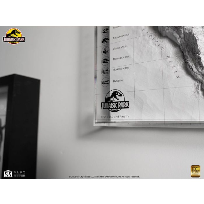 Jurassic Park Topographic Map Isla Nublar 