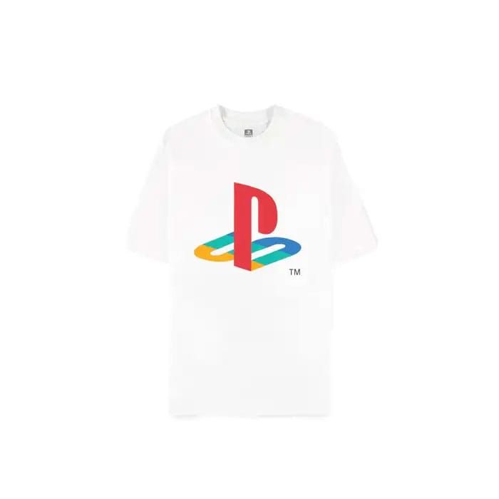 PlayStation T-Shirt Logo White Loose Fit Size S