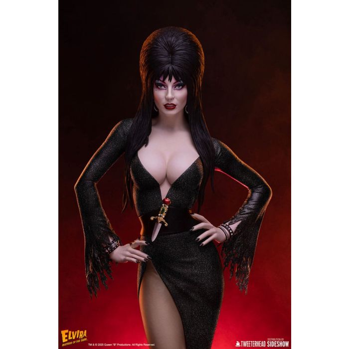 Elvira: Mistress of the Dark Maquette 1/4 Elvira (Black Glitter Dress) 48 cm
