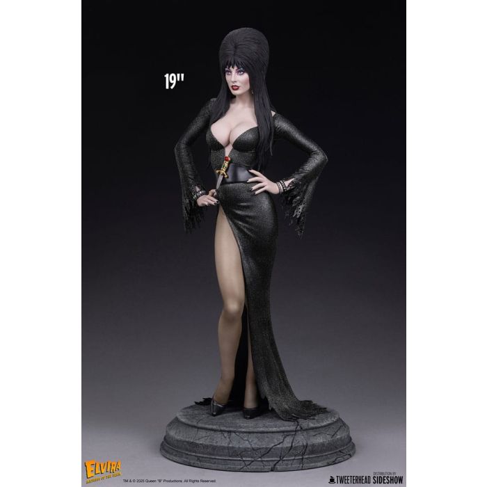 Elvira: Mistress of the Dark Maquette 1/4 Elvira (Black Glitter Dress) 48 cm
