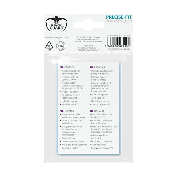 Ultimate Guard Precise-Fit Sleeves Japanese Size (100)