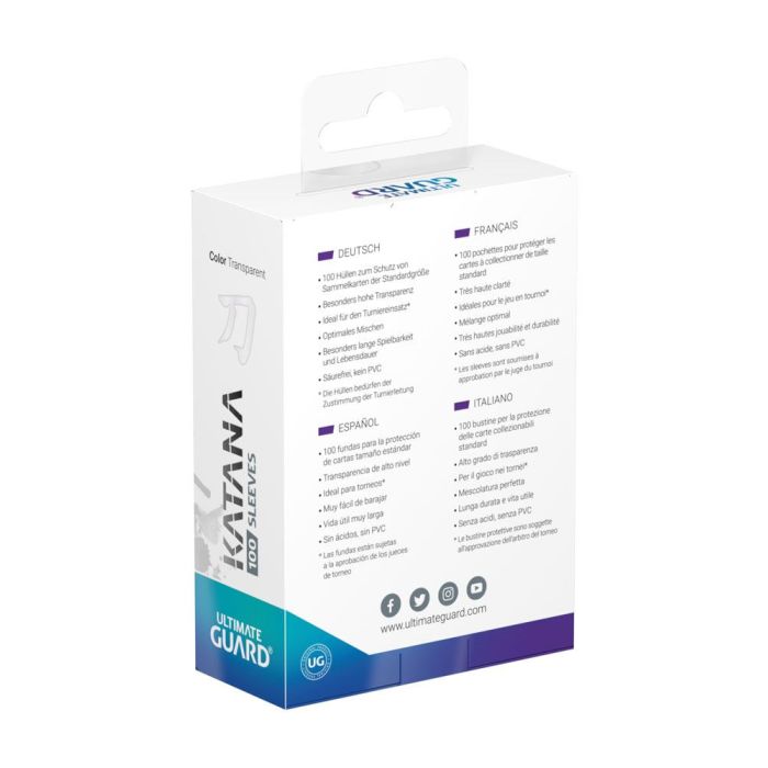 Ultimate Guard Katana Sleeves Standard Size (100) - Transparent