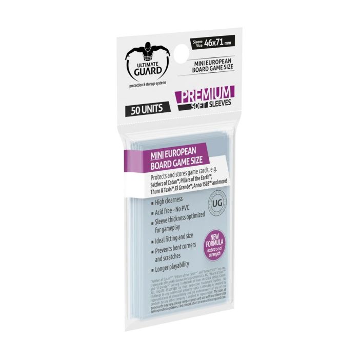 Ultimate Guard Board Game Sleeves (50) - Mini European