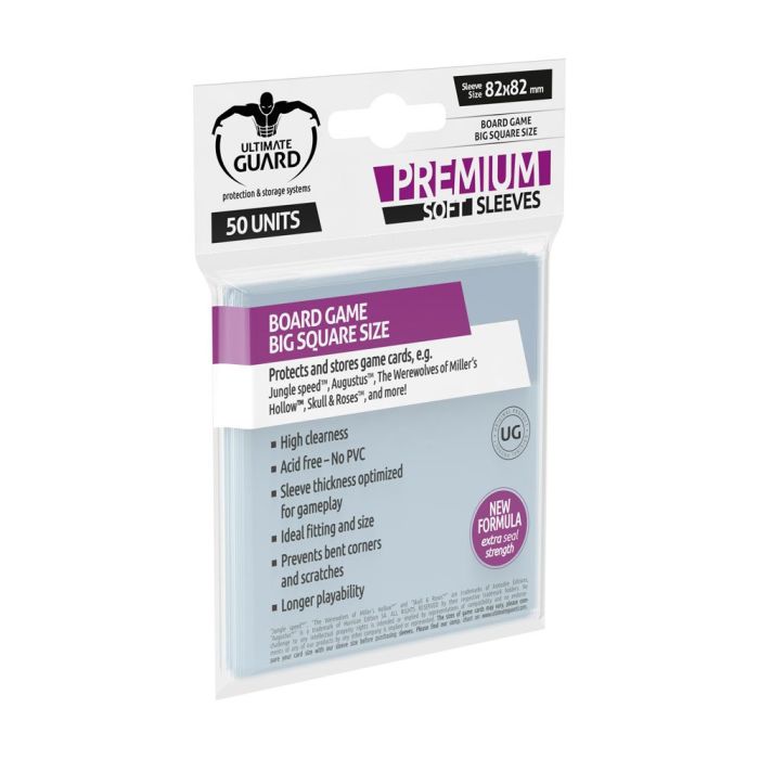Ultimate Guard Premium Soft Sleeves for Board Game Cards Big Square (50)