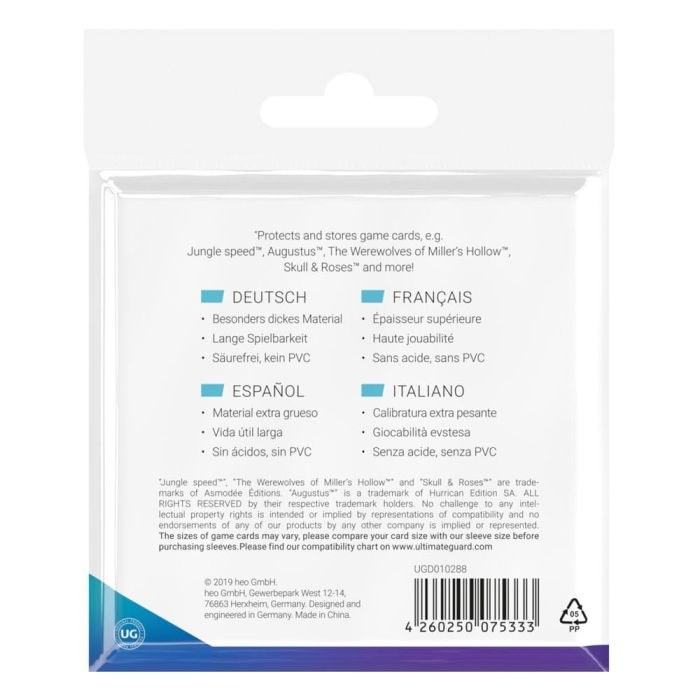 Ultimate Guard Premium Soft Sleeves for Board Game Cards Big Square (50)