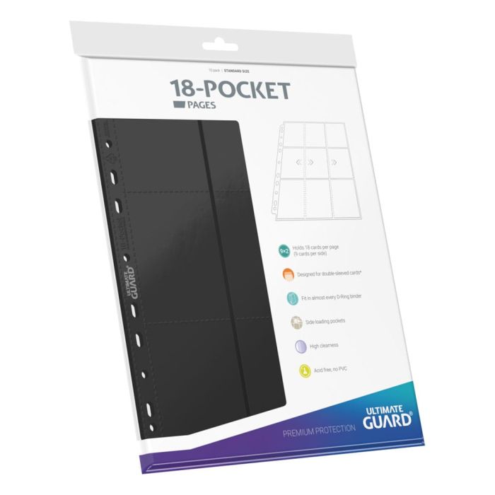 Ultimate Guard 18-Pocket Pages Side-Loading (10) - Black