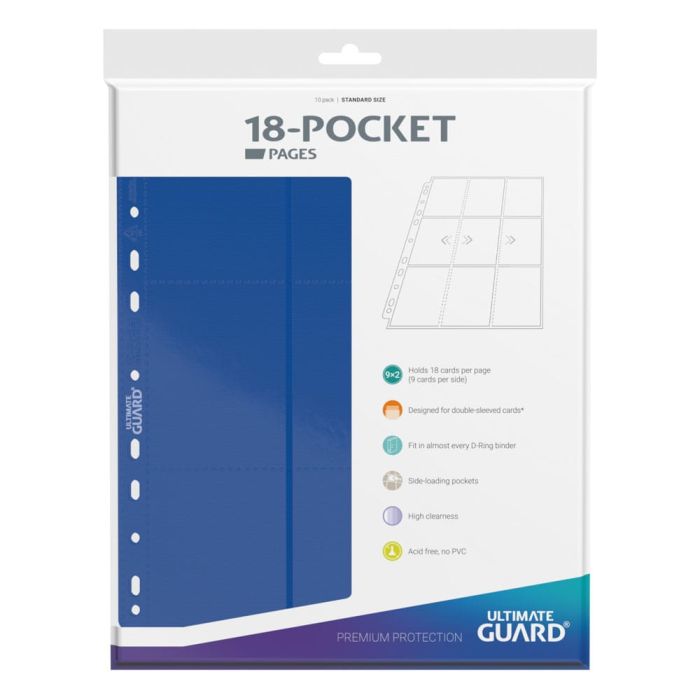 Ultimate Guard 18-Pocket Pages Side-Loading (10) - Blue