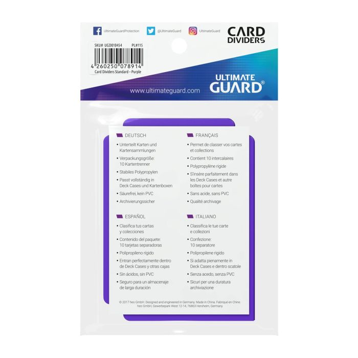 Ultimate Guard Card Dividers Standard Size (10) - Purple