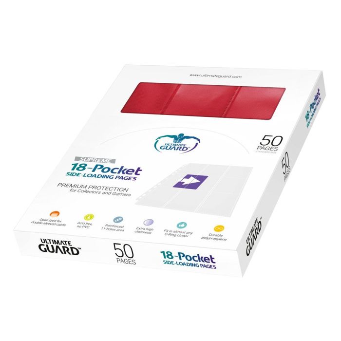 Ultimate Guard 18-Pocket Pages Side-Loading (50) - Red