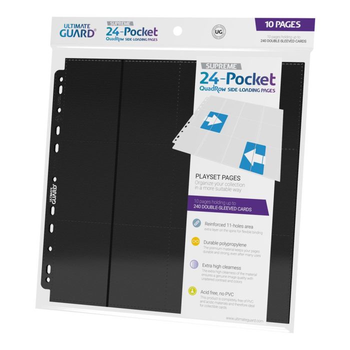 Ultimate Guard 24-Pocket QuadRow Pages Side-Loading (10) - Black