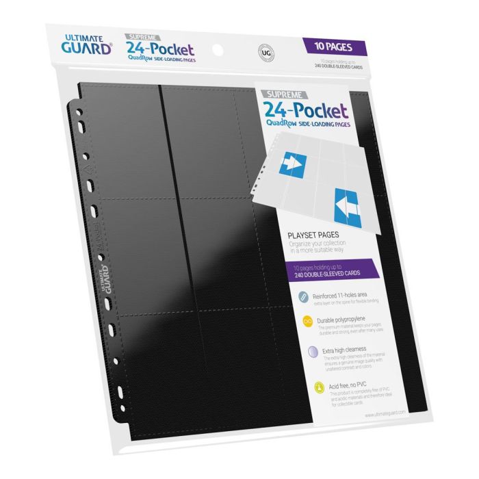 Ultimate Guard 24-Pocket QuadRow Pages Side-Loading (10) - Black