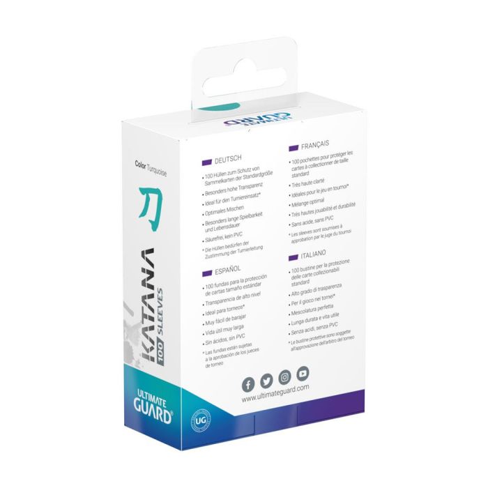 Ultimate Guard Katana Sleeves Standard Size (100) - Turquoise